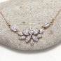 Bridal Bride Bridesmaids Zircon Crystal Rose Gold Plated Chain Wedding Necklace