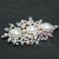 Ivory Pearl Rhinestone Crystal Wedding Brooch Pin