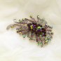 Vintage Style Wedding Dress Purple Rhinestone Crystal Brooch Pin
