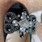 2 Pcs Black Color Wedding Rhinestone Crystal Shoes Shoe Clips Jewelry