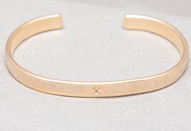 10Pcs Birthstone 18K Plate Stainless Steel Cuff Blank Bangle Bracelets
