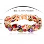 Rainbow Color Zirconia Gold Plated Wedding Bridal Bangle Bracelet Jewelry