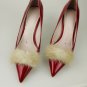 2 Pcs High Heel Fashion Shoes Fur Slide Ladies Raccoon Fur Shoe Clips