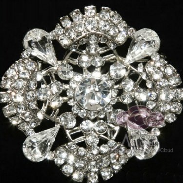 Wedding Brooch Pin Rhinestone Crystal Dress Sash Broach Pin Jewelry