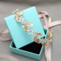 Star Gold Flower Leaves Vintage Wedding Vine Crystal Forehead Tiara Headpiece
