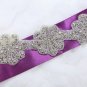 Wedding Dress Trim Flower Rhinestone Crystal Beaded Bridal Garter Dress Applique