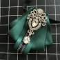 Rectangle Crystal Dangle Ladies Men Black Green Blue Pre Tied Bowtie Bow Tie