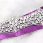 Silver Rhinestone Crystal Wedding Belt Applique Sash Sew/Iron On Long Trim