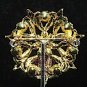 Gold/Silver Rhinestone Jewelry Flower Crystal Cake Brooch Pin Bridal Accessories