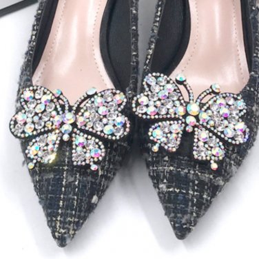 2pcs pearl shoe charm Butterfly Shoe Clips Wedding Shoes Decoration Sparkly