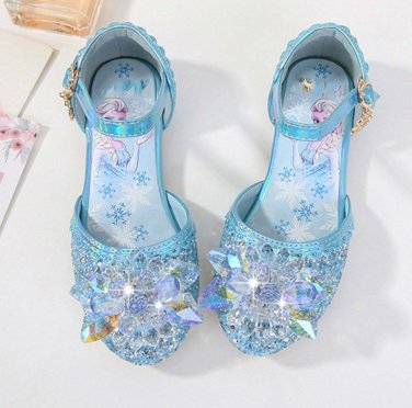 2  Pcs Pink Or Blue Glass Girls Wedding Shoes Shoe Clips
