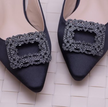  Silver Color Rhinestone Shoe Clips (2 pcs), Clips for