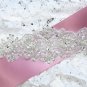 Vintage Sequin Beaded Beads Rhinestone Crystal Wedding Dress Sash Applique