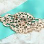 Rose Gold Or Gold Rhinestone Crystal Wedding Vintage Style Brooch Pin
