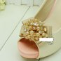 2 pcs Fashion Black Nude Blue Beads Rhinestone Crystal Bow Wedding Shoe Clips