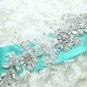 Lace Flower Rhinestone Crystal Satin Bridal Wedding Dress Belt Sash Applique