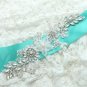 Lace Flower Rhinestone Crystal Satin Bridal Wedding Dress Belt Sash Applique