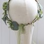 Green Leaf Woodland Flower Headband Wedding Hair Jewelry Tiara