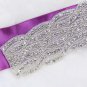 Thick Bridal Rhinestone Crystal Sash Ribbon Long Wedding Dress Belt Applique