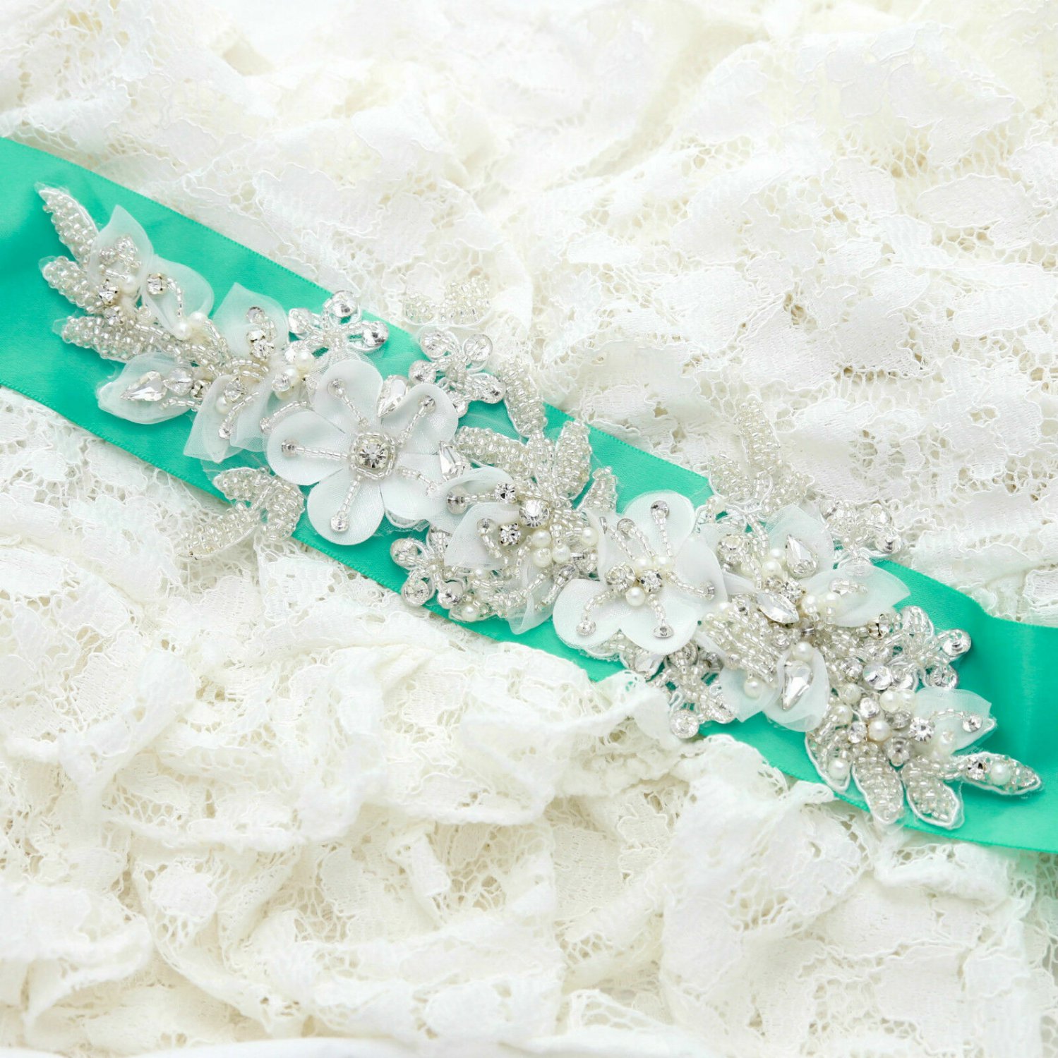 Bridal Dress Sash Sew On Iron On Rhinestone Crystal Beaded Applique Wedding Belt