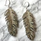 Crystal Feather Dangle Earrings - Handcrafted Statement Rhinestone Jewelry Crystal Feather Dangle Earrings - Handcrafted Statement Rhinestone Jewelry