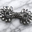 Black Rhinestone Clasp Buckle Hook and Eye Vintage Crystal Applique Craft Supply