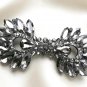 Black Rhinestone Clasp Buckle Hook and Eye Vintage Crystal Applique Craft Supply