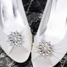 Set Of Two- Wedding Rhinestone Crystal Decorative Buckle Removable Shoe Clips