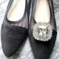 Sparkling Square Rhinestone Shoe Clips - Crystal Buckle Charms for Heels & Flats