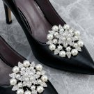 Set of 2 Pearl Rhinestone Shoe Clips Vintage Floral Bridal Wedding Jewelry Set of 2 Pearl Rhinestone Shoe Clips Vintage Floral Bridal Wedding Jewelry