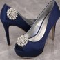Set of 2 Pearl Rhinestone Shoe Clips Vintage Floral Bridal Wedding Jewelry