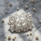 Stunning Art Deco Rhinestone Crystal Bridal Belt Sash Buckle - Silver Tone Stunning Art Deco Rhinestone Crystal Bridal Belt Sash Buckle - Silver Tone