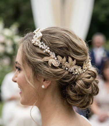 Rhinestone Bridal Hair Tiara Vine Crystal Wedding Headpiece Leaf Jewelry