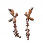 Crystal Butterfly Dangle Earrings - Handcrafted Eclectic Statement Jewelry