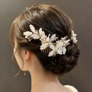 Wedding Hair Comb Handmade Faux Pearl & Crystal Floral Hair Comb