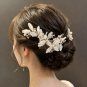 Wedding Hair Comb Handmade Faux Pearl & Crystal Floral Hair Comb