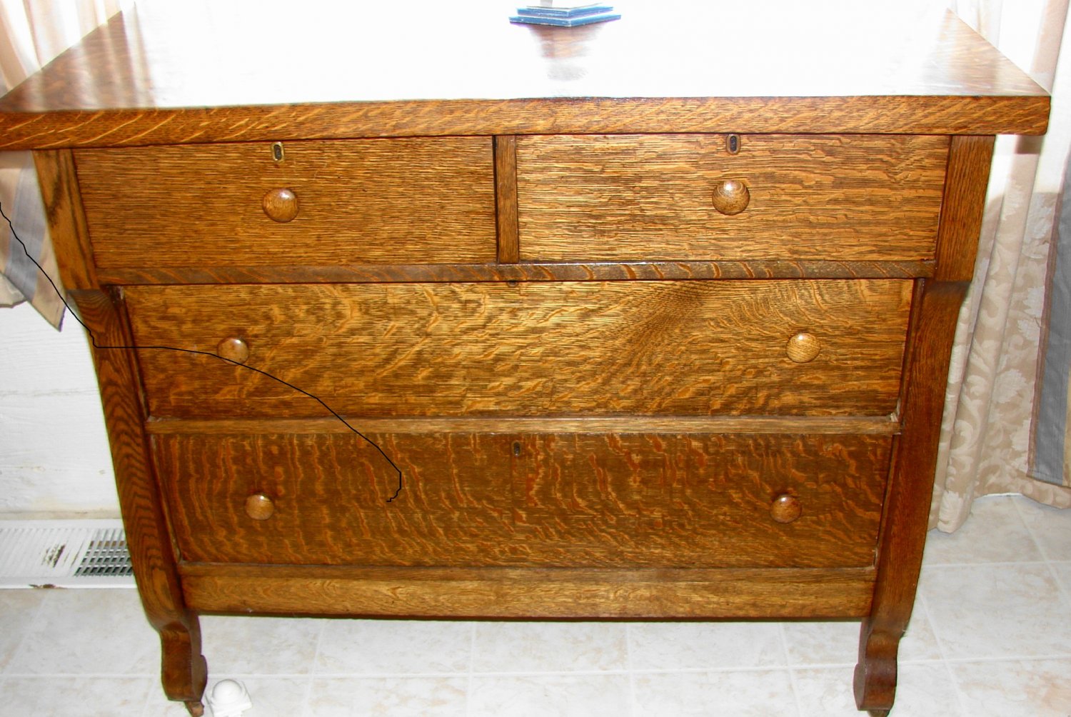 Vintage Tigerwood Dresser