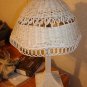 Vintage white wicker lamp