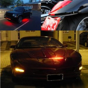Knight Rider Flashing Scanning Bar 48 SMD RGB LED Strip Light 22" w/ RC For Grille Spoiler Glove Box