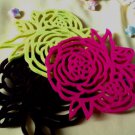Set 4 coasters handmade eco friendly natural red green black rose felt coaster Tak Fung Hong Hk