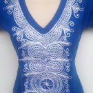 Blue Embroidery T-Shirt