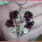 Garnet Heart Pendant, Tree of Life Pendant, January Birthstone, St Valentines Day Gift