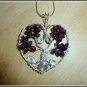Garnet Heart Pendant, Tree of Life Pendant, January Birthstone, St Valentines Day Gift