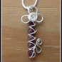 Handmade Garnet Key Pendant, wire wrapped in Sterling Silver, January birthstone