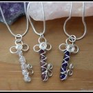 Handmade Garnet Key Pendant, wire wrapped in Sterling Silver, January birthstone