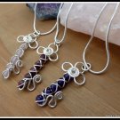 Handmade Amethyst Key Pendant, wire wrapped in Sterling Silver, February birthstone