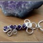 Handmade Amethyst Key Pendant, wire wrapped in Sterling Silver, February birthstone