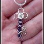 Handmade Amethyst Key Pendant, wire wrapped in Sterling Silver, February birthstone