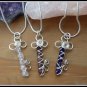 Handmade Amethyst Key Pendant, wire wrapped in Sterling Silver, February birthstone