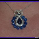 Blue Sapphire Pendant, wire wrapped in Sterling Silver, September birthstone